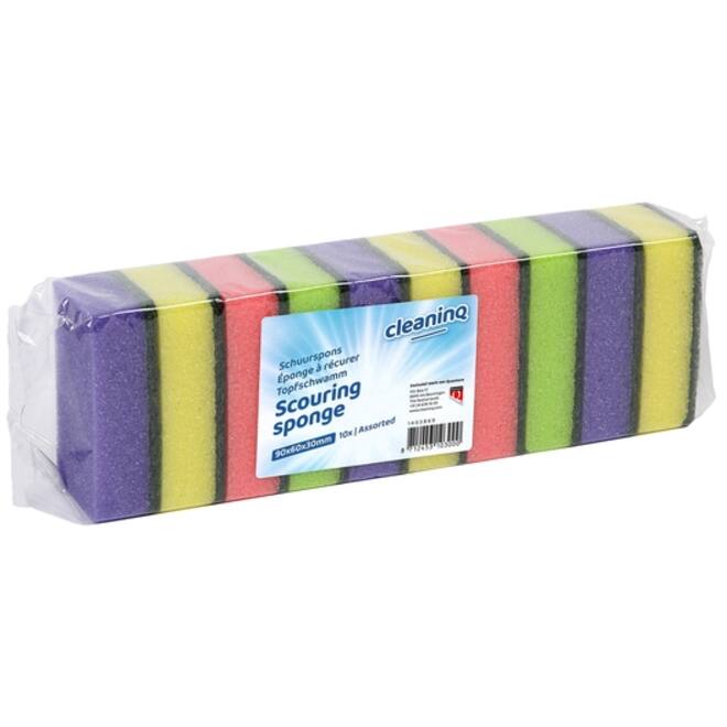 Schuurspons Cleaninq assorti 10 stuks
