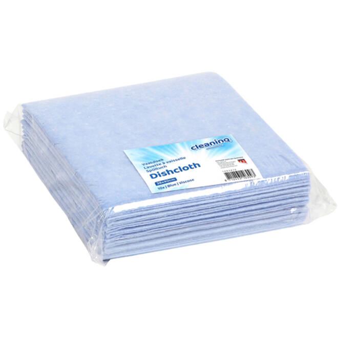 Werkdoek Cleaninq viscose 38x40cm blauw 10 stuks
