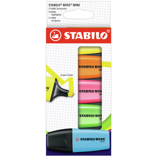 Markeerstift STABILO BOSS min assorti etui à 5 stuks