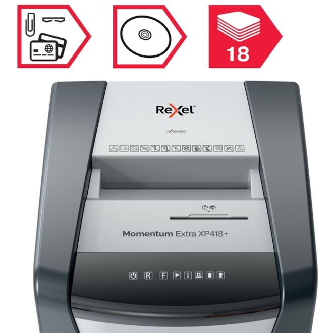 Papiervernietiger Rexel Momentum Extra XP418+ snippers 4x35mm