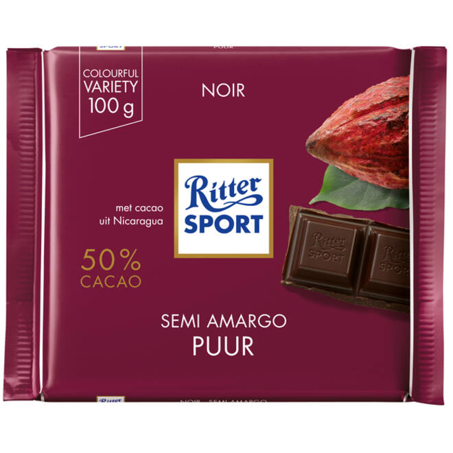 Chocolade Ritter Sport puur 100gr