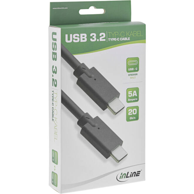 Kabel inLine USB-C 3.2 GEN.2 M/M 2 meter zwart
