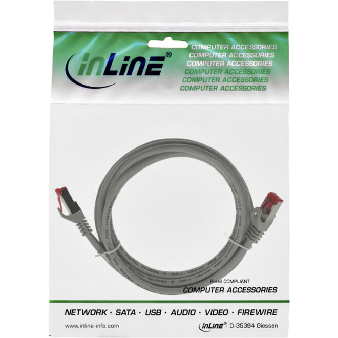 Kabel inLine patch CAT.6 S/FTP 3 meter grijs