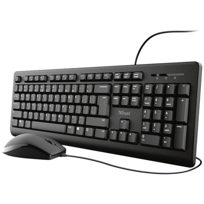 Toetsenbord Trust Primo + muis zwart