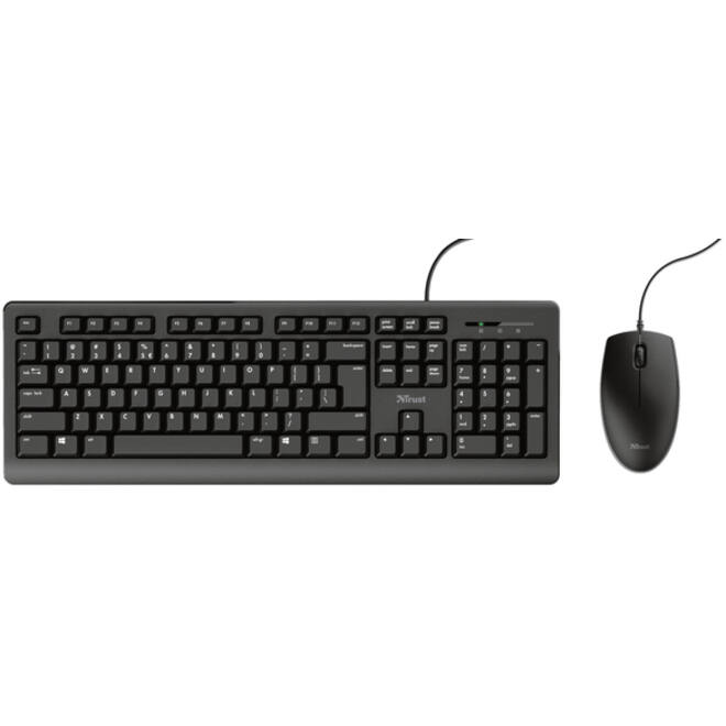 Toetsenbord Trust Primo + muis zwart