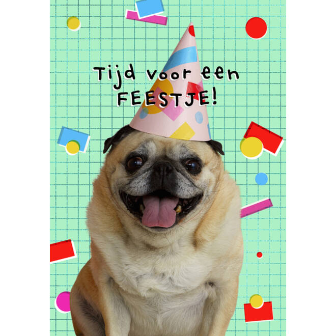 Uitnodiging Hond 14x9cm