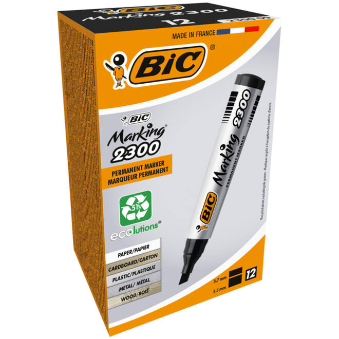 Viltstift Bic 2300 ecolutions schuin medium zwart