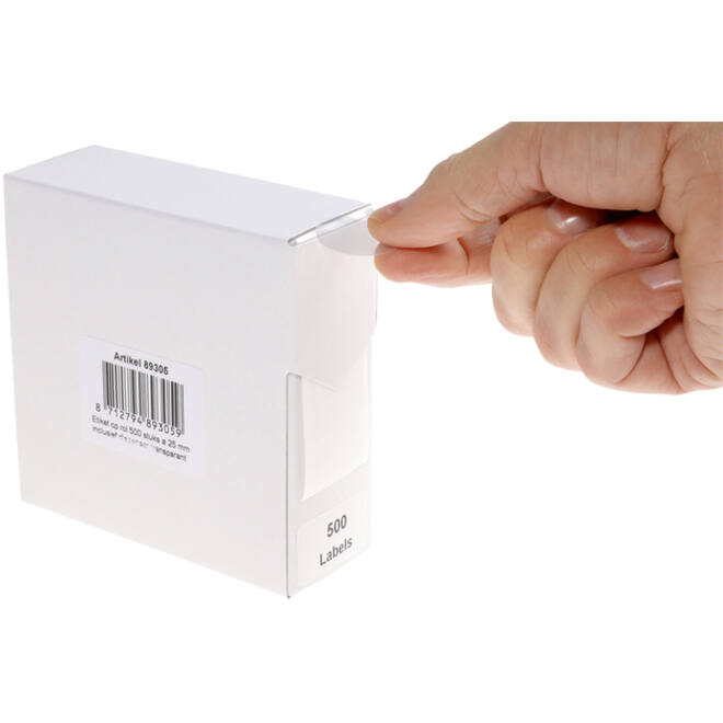 Etiket Rillprint 25mm 500st op rol transparant