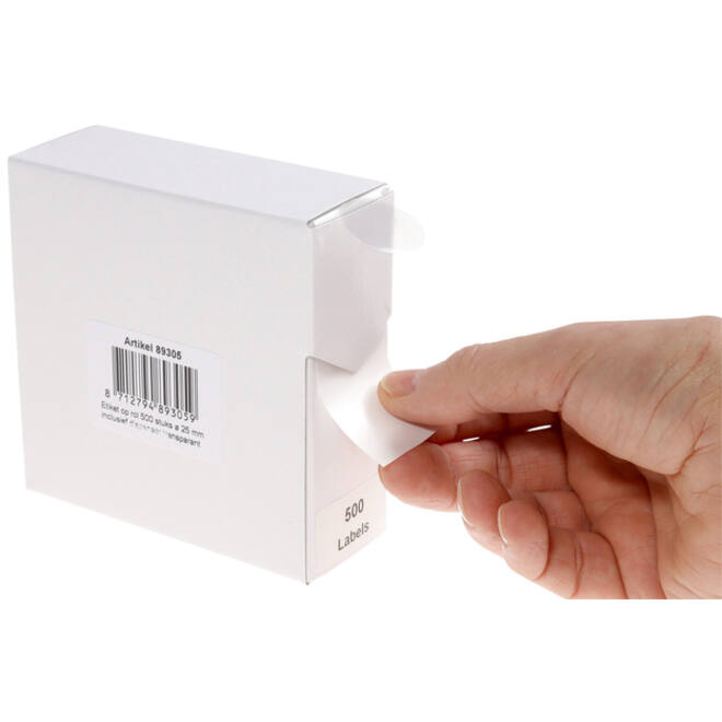 Etiket Rillprint 25mm 500st op rol transparant
