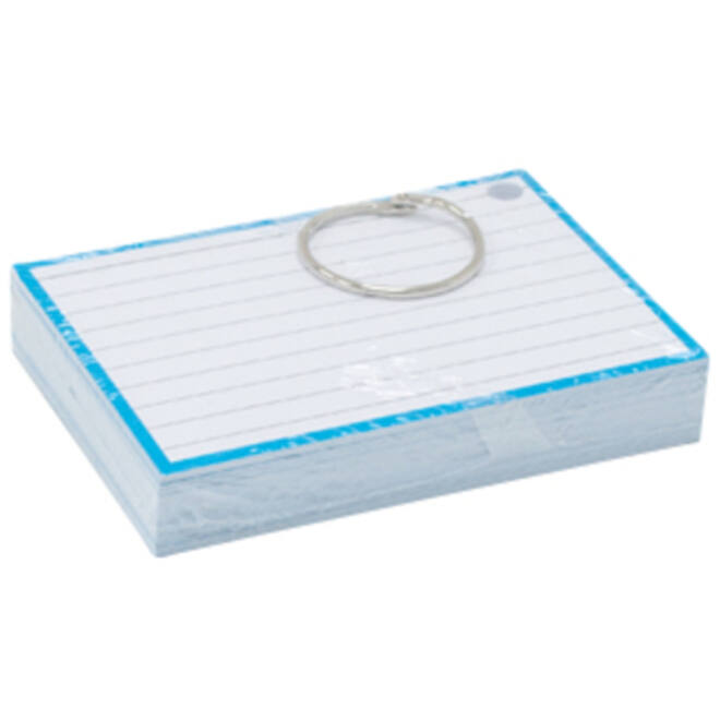 Flashcards A7 Blauw incl. clipring