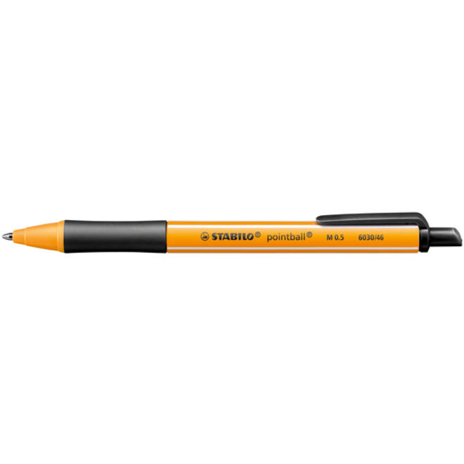 Balpen STABILO pointball 6030/46 medium zwart blister à 2 stuks