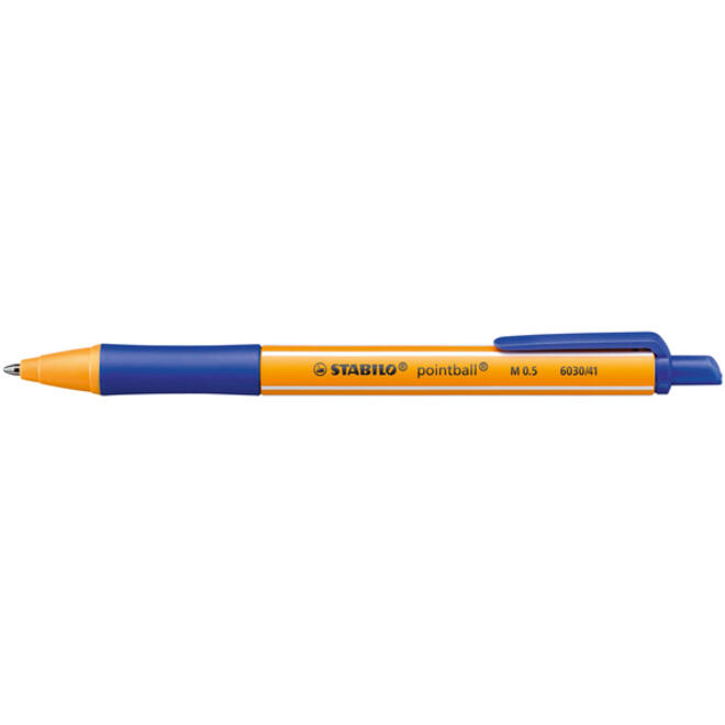 Balpen STABILO pointball 6030/41 medium blauw blister à 2 stuks