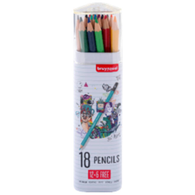 Kleurpotlood Bruynzeel 18 stuks basic