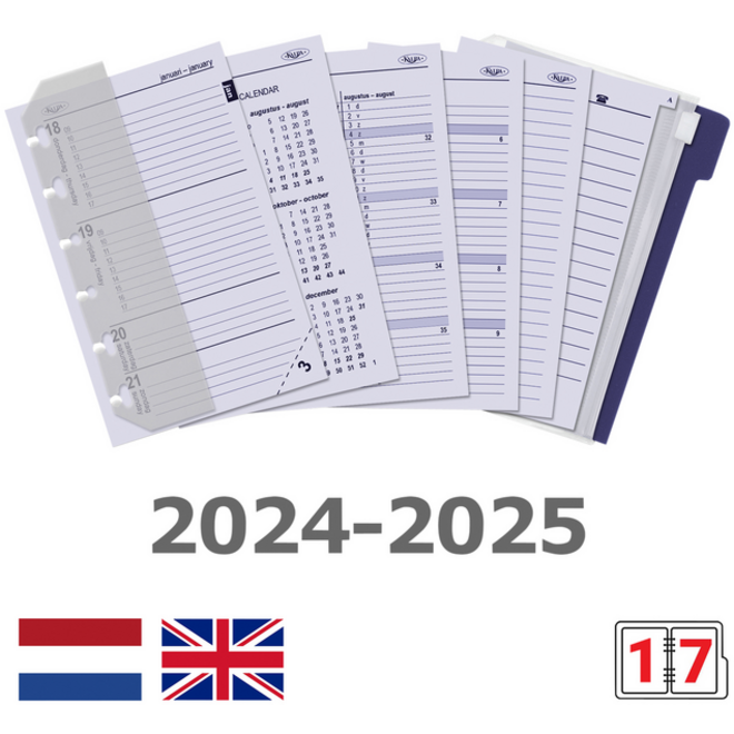 Organizer Kalpa Pocket inclusief agenda 2024-2025 7dagen/2pagina's slangenprint bruin