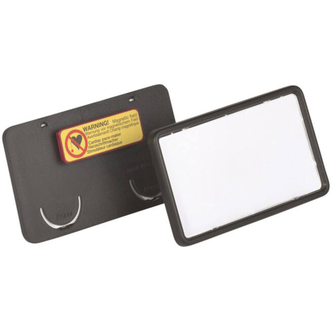 Badge Durable clip card met magneet 40x75mm zwart
