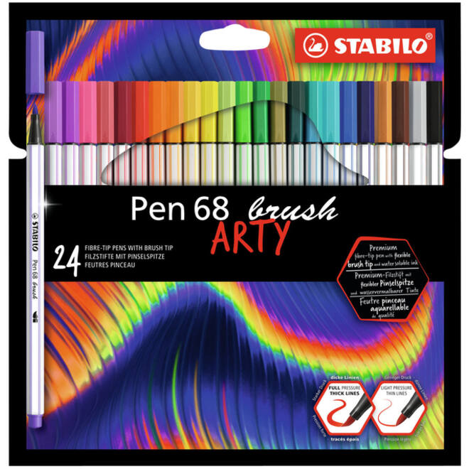 Brushstift STABILO Pen 568/24 Arty assorti set à 24 stuks