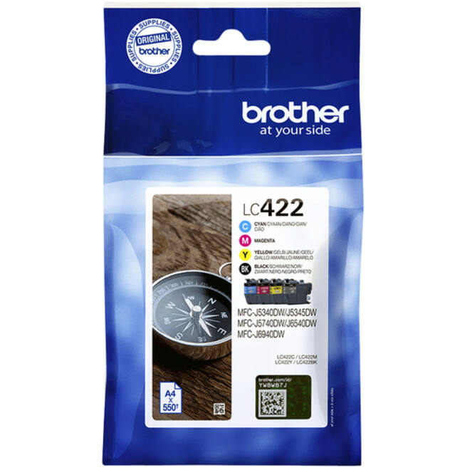 Inktcartridge Brother LC-422VAL zwart 3 kleuren