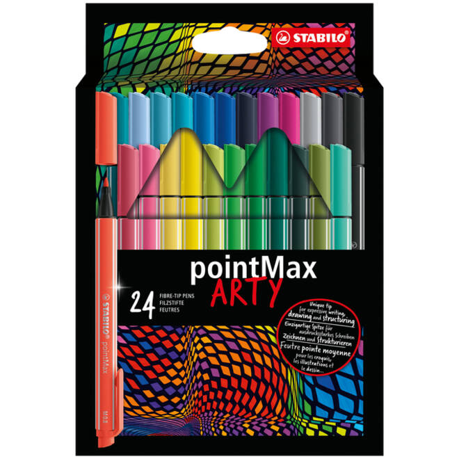 Viltstift STABILO pointMax 488/24 Arty medium assorti etui à 24 stuks