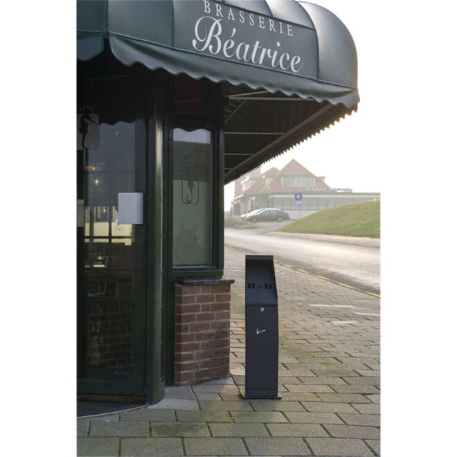 Asbak staand Vepa Bins zuil vrijstaand zwart