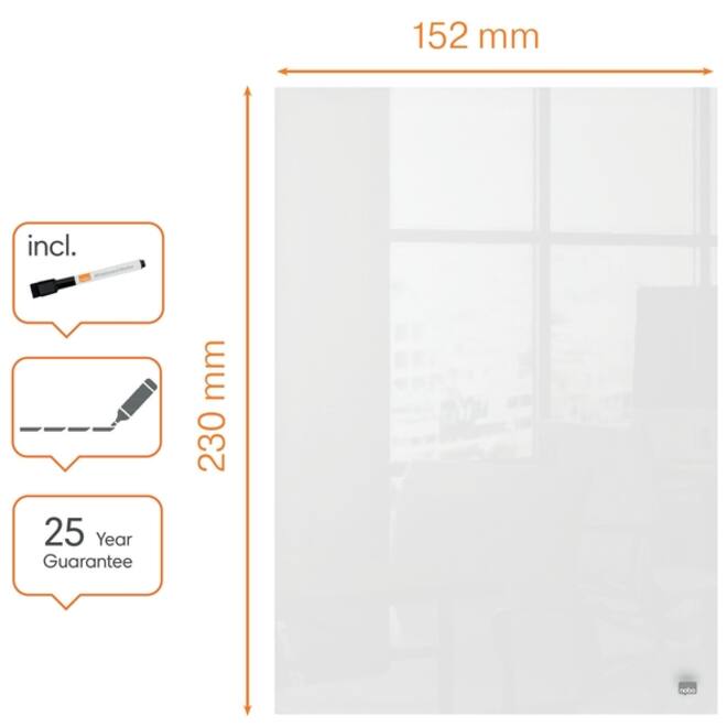 Glasbord Nobo notitie mini 230x152mm