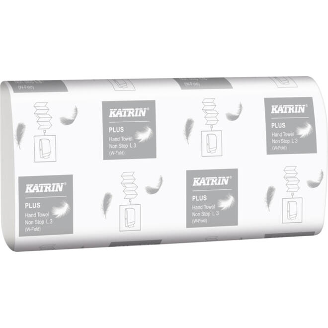 Handdoek Katrin 61600 W-vouw Plus 3laags 20,3x32cm 25x90st
