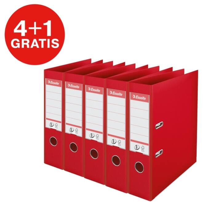 Ordner Esselte Vivida No.1 multipack 75mm A4 5 stuks rood