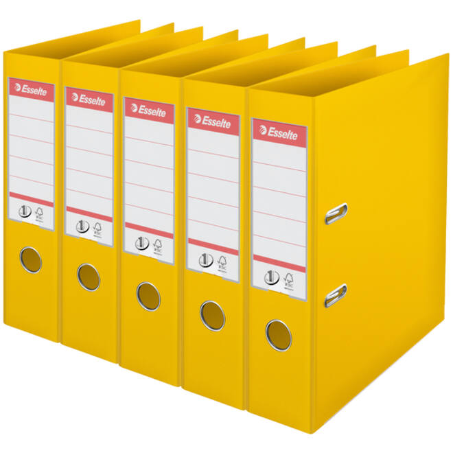 Ordner Esselte No 1 Power PP 75 mm geel 5 stuks