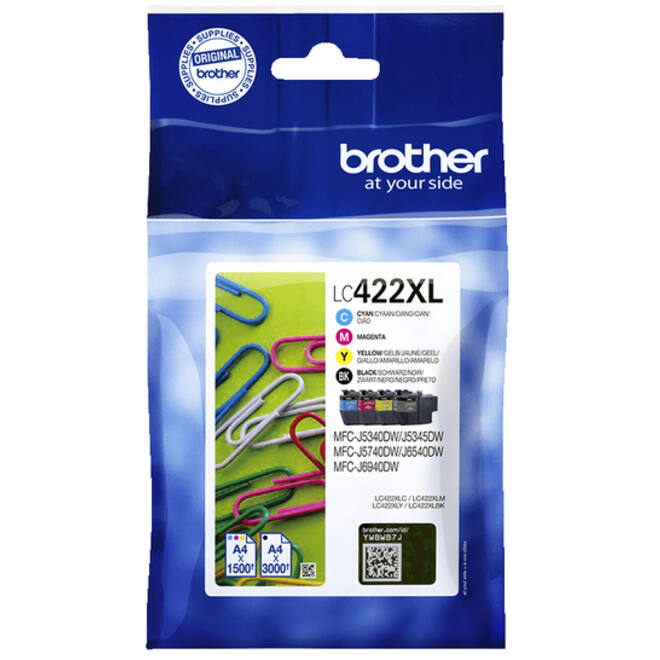 Inktcartridge Brother LC-422XLVAL zwart 3 kleuren