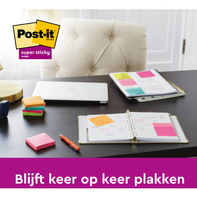 Memoblok Post-it 654 Super Sticky 76x76mm 4+2 gratis Soulful