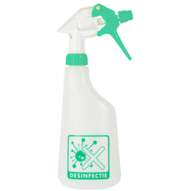 Sproeiflacon Cleaninq 600ml leeg met logo desinfectie