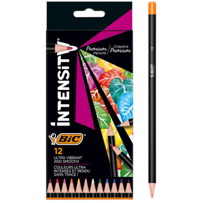Kleurpotloden Bic Intensity Premium assorti etui à 12 stuks