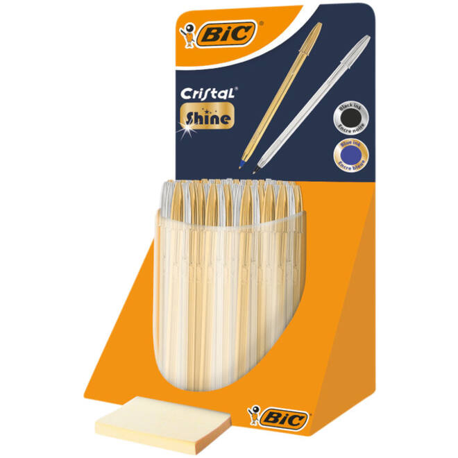 Balpen BIC Cristal medium goud en zilver