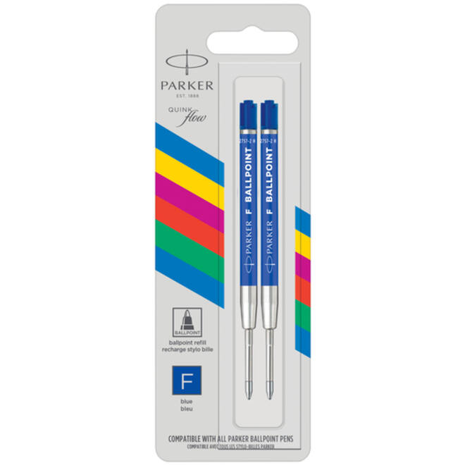 Balpenvulling Parker Economic fijn blauw blister à 2 stuks