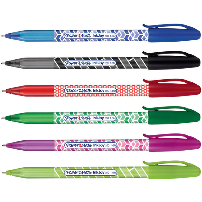 Balpen Paper Mate Inkjoy 100 Wrap set à 6 kleuren 27 stuks