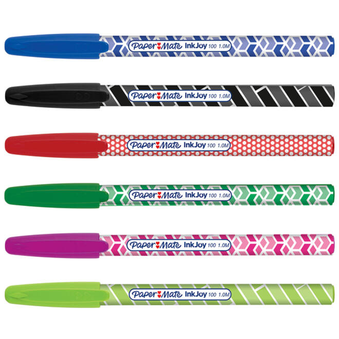 Balpen Paper Mate Inkjoy 100 Wrap set à 6 kleuren 27 stuks