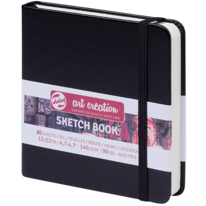 Schetsboek Talens Art Creation zwart 12x12cm 140gr 80vel