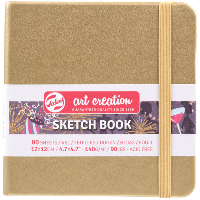 Schetsboek Talens Art Creation goudgeel 12x12cm 140gr 80vel