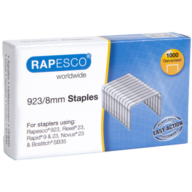 Rapesco 923/8mm (23 Type) Verzinkt Nieten (doos 1000)
