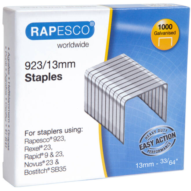 Rapesco 923/13mm (23 Type) Verzinkt Nieten (doos 1000)