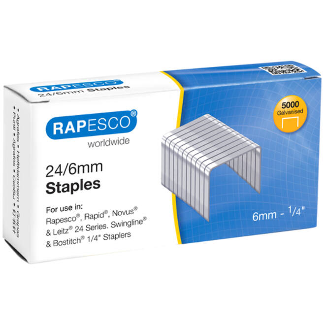 Rapesco 24/6mm (22/6) Verzinkt Nieten (doos 5000)