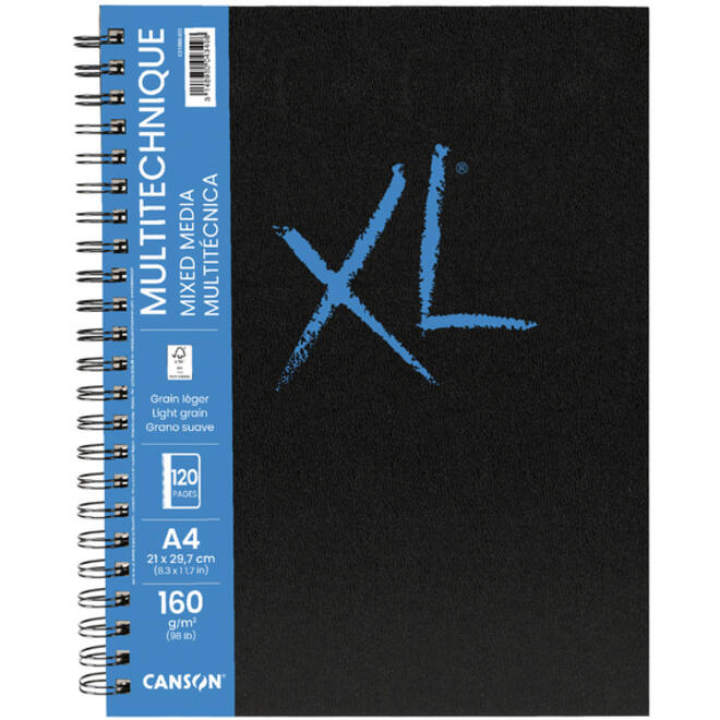 Schetsboek Canson Mix Media XL A4 60v 160gr spiraal