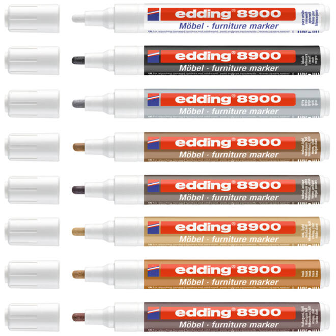 Viltstift edding 8900 meubel rond 1.5-2mm spierwit blister à 1 stuk