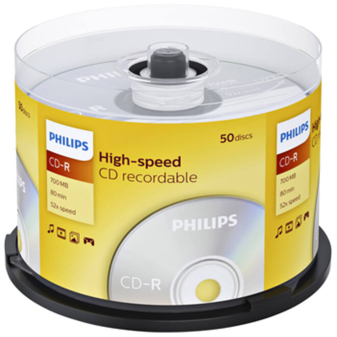 CD-R Philips 80Min 700MB 52x SP (50)