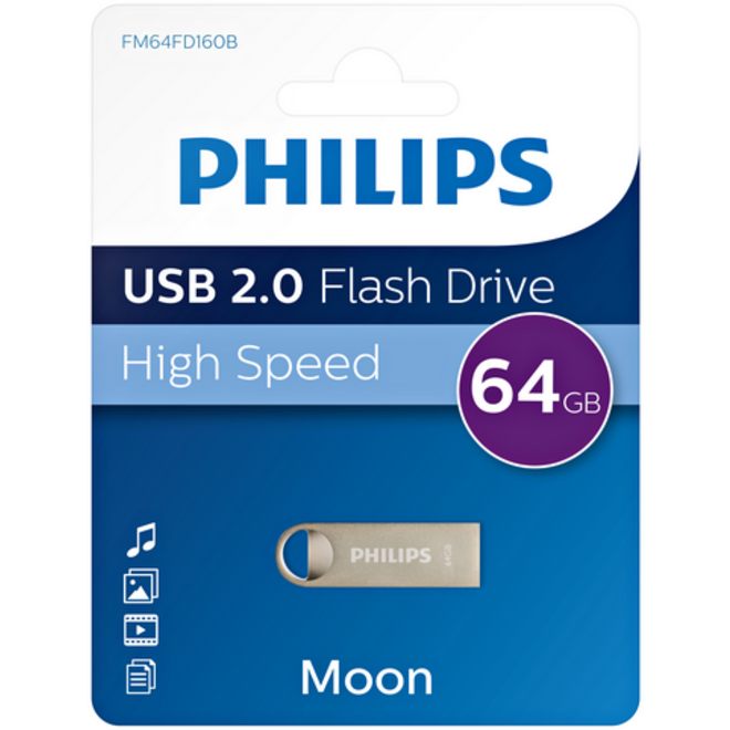 USB-stick 2.0 Philips moon vintage silver 64GB