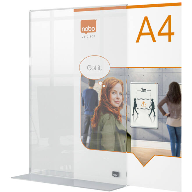 Infobord Nobo Premium Plus A4 acryl vrijstaand