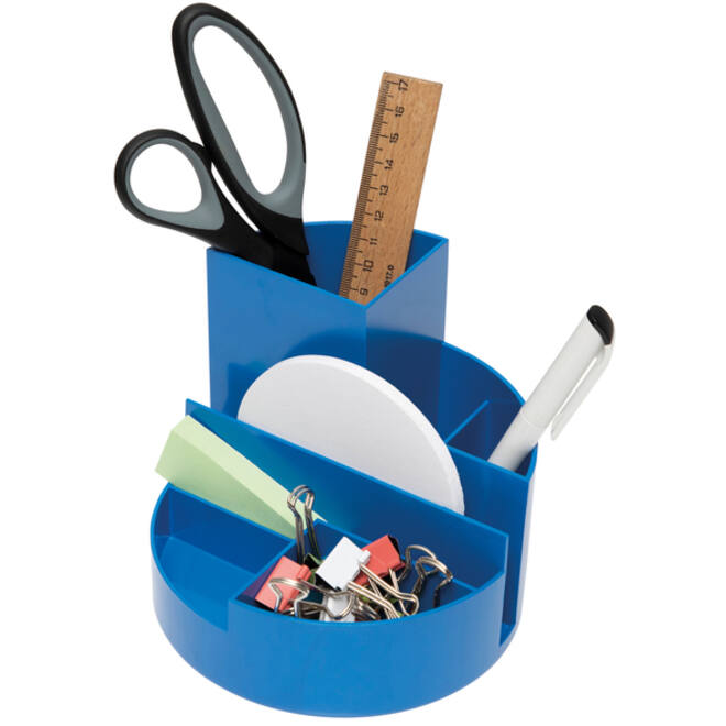 Pennenkoker MAUL roundbox Blauwe Engel recycled 6 vaks blauw