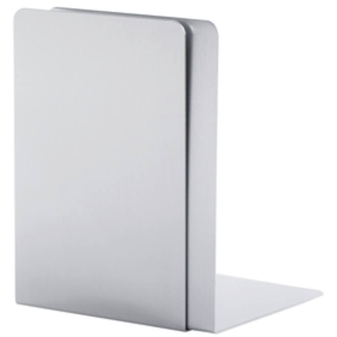 Boekensteun MAUL aluminium 12x12x17.5cm set 2 zilver