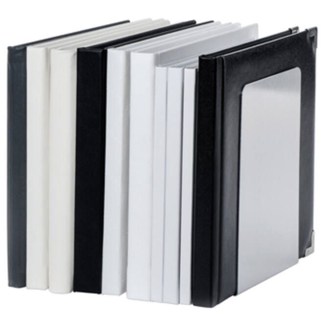 Boekensteun MAUL aluminium 12x12x17.5cm set 2 zilver