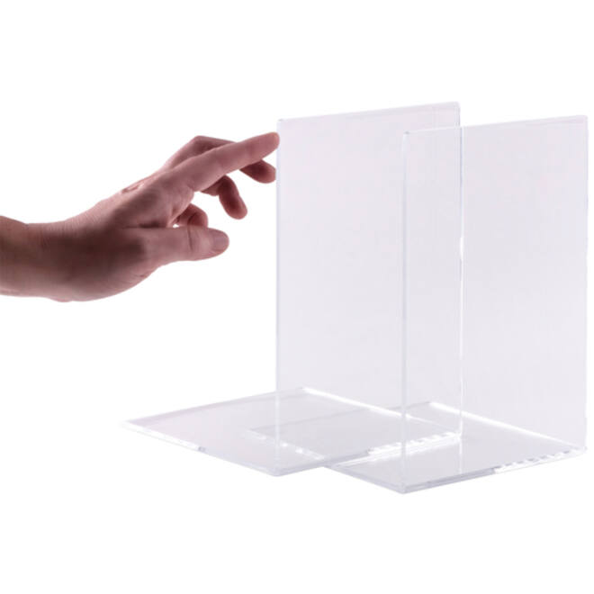Boekensteun MAUL acryl 16x15x21cm set 2 glashelder