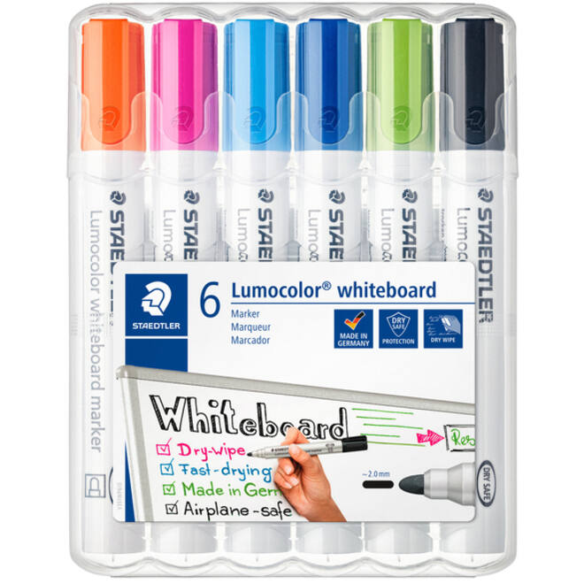 Viltstift Staedtler Lumocolor 351 whiteboard set à 6 stuks assorti